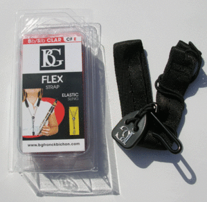 프랑스 BG FLEX(플렉스) 클라리넷 스트랩 CF E ELASTIC SLING 메탈훅 블랙